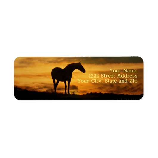Horse Southwestern Sunrise Return Address Label (Voorkant)
