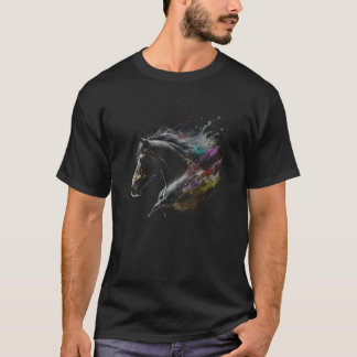 Horse splash horse retro female rider t-shirt