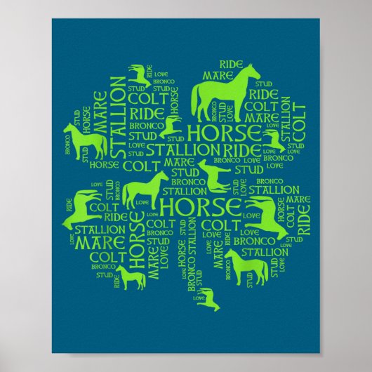 Horse St. Patrick's Day Iri-shirt - Clover Tee  Poster (Voorkant)