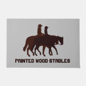 Horse Stables Horseback Rustic Wood Sjabloon Deurmat (Voorkant)