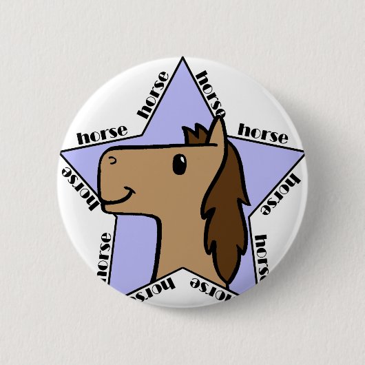 Horse ster ronde button 5,7 cm (Voorkant)