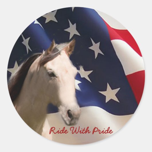 Horse Sticker Amerikaanse vlag (Voorkant)