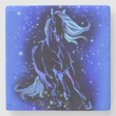 Horse Stone Onderzetter Blue Moonlight Sterrennach (Voorkant)