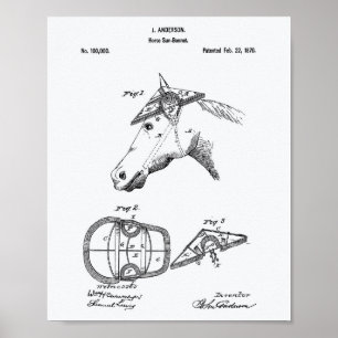 Horse Sunbonnet 1870 Patent Art — Witboek Poster