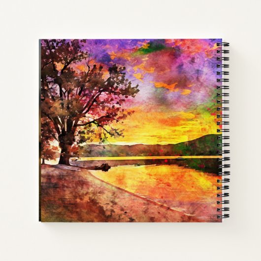 Horse & Sunrise bij het Lake Notitieboek (Achterkant)