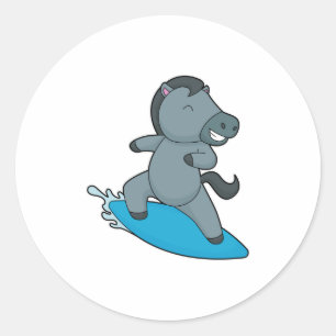 Horse Surfer Water Sport Ronde Sticker