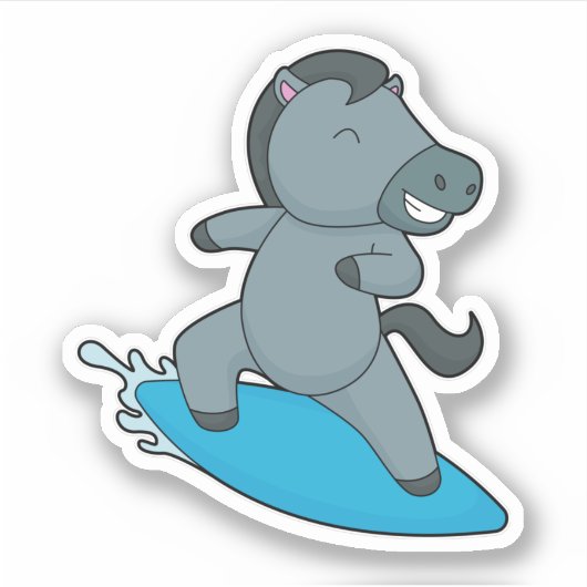 Horse Surfer Water Sport Sticker (Voorkant)