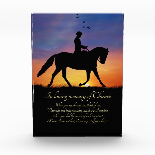 Horse Sympathy Memorial Spirituele dressuur Fotoblokken (Voorkant)