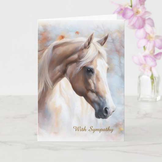 Horse Sympathy with Beautiful Horse Condolences Kaart (Orchidee)