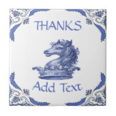 HORSE Tegel, Dutch look, Personaliseer keramische  Tegeltje (Voorkant)