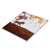 Horse Tegel, Modern minimalist Abstracte Earth Ton Tegeltje (Zijkant)