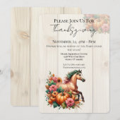 Horse Thanksgiving Dinner Invitation Kaart (Voorkant / Achterkant)