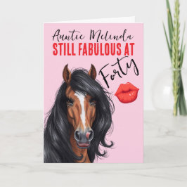 Horse Themed Fabulous at 40 Birthday Card Kaart