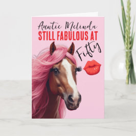 Horse Themed Fabulous at 50 Birthday Card Kaart