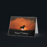 Horse ThMED Happy 18th Birthday Kaart<br><div class="desc">Een gelukkige 18e verjaardag met een paard en zonsopgang en ook een nette boodschap van binnen!</div>