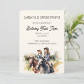 Horse Trail Ride Equestrian Birthday Party Kaart (Staand voorkant)