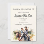Horse Trail Ride Equestrian Birthday Party Kaart (Voorkant)