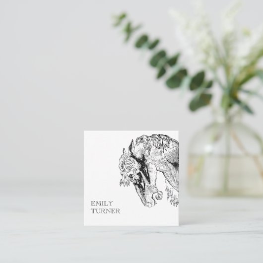 Horse Trainer Barn Equestrian Vierkante Visitekaartje (Staand voorkant)