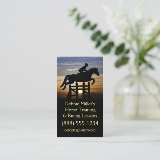 Horse Training and Riding Lessons  Visitekaartje (Staand voorkant)