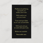 Horse Training and Riding Lessons  Visitekaartje (Achterkant)