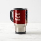 Horse Travel Mug American Flag Reisbeker (Voorkant links)