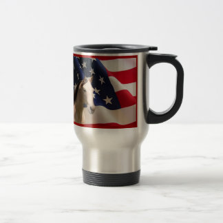 Horse Travel Mug American Flag Reisbeker