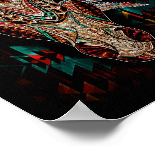 Horse Tribal Abstract Native American Geometric Poster (Hoek)