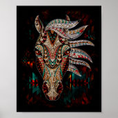 Horse Tribal Abstract Native American Geometric Poster (Voorkant)