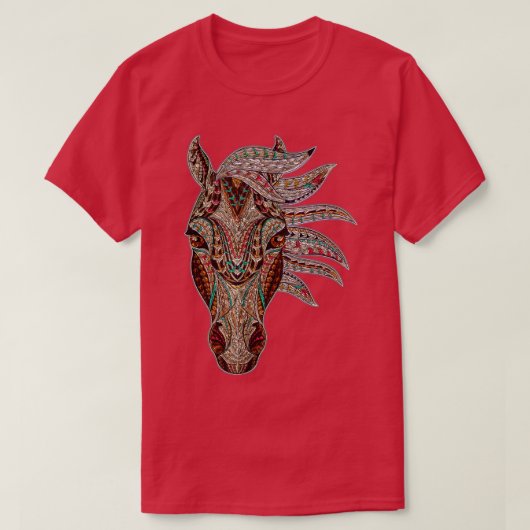 Horse Tribal Abstracte Kunst Native American Geome T-shirt (Design voorkant)