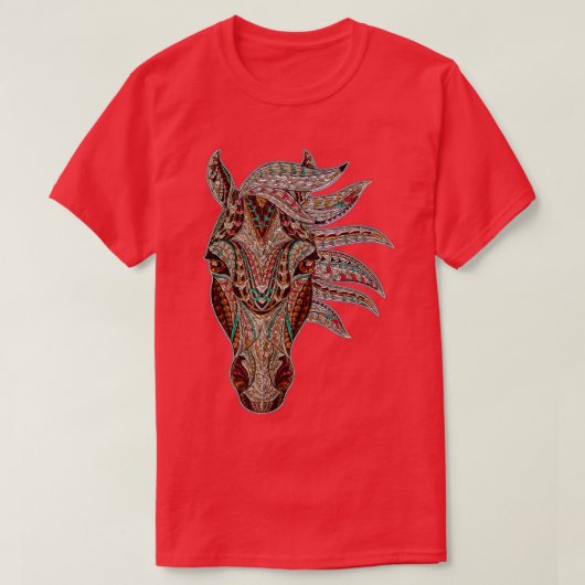 Horse Tribal Abstracte Kunst Native American Geome T-shirt (Design voorkant)