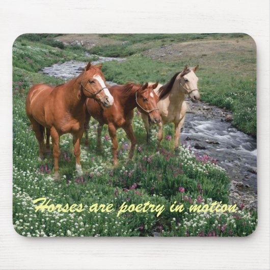 Horse Trio Mousepad Muismat (Voorkant)