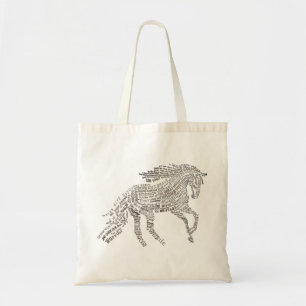 Horse Typografie Tote Bag
