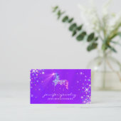 Horse Unicorn Diamonds Paars Visitekaartje (Staand voorkant)