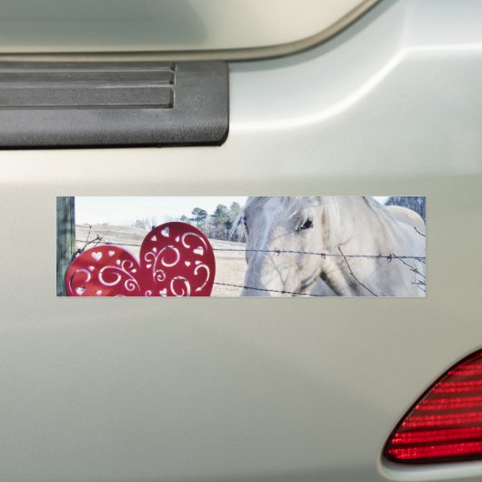 HORSE Valentijn hart Bumpersticker (Op auto)
