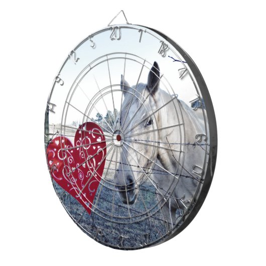 HORSE Valentijn hart Dartbord (Voorkant Rechts)