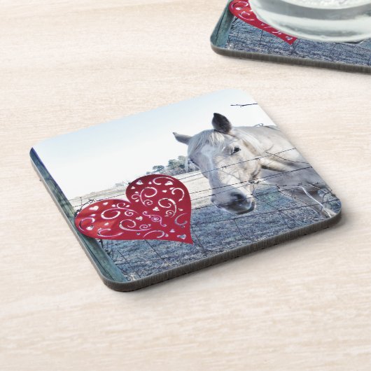 HORSE Valentijn hart Drankjes Onderzetter (Linkerzijde)