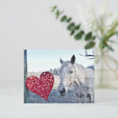HORSE Valentijn hart Feestdagenkaart (Staand voorkant)