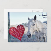 HORSE Valentijn hart Feestdagenkaart (Voorkant / Achterkant)