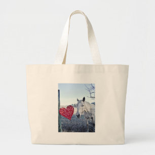 HORSE Valentijn hart Grote Tote Bag