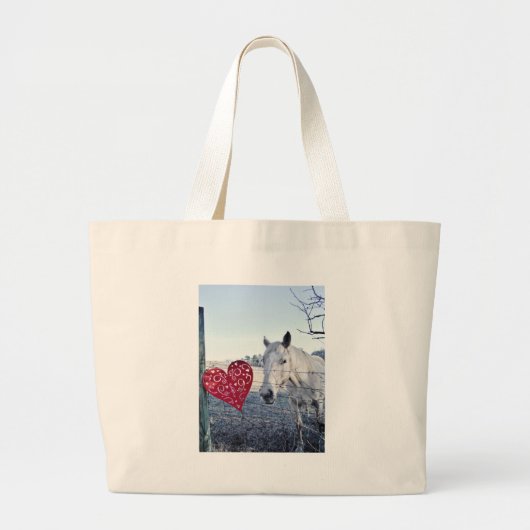 HORSE Valentijn hart Grote Tote Bag (Voorkant)