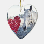 HORSE Valentijn hart Keramisch Ornament (Links)