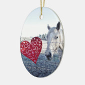 HORSE Valentijn hart Keramisch Ornament (Links)