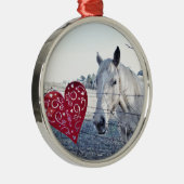 HORSE Valentijn hart Metalen Ornament (Rechts)