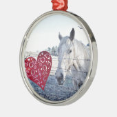 HORSE Valentijn hart Metalen Ornament (Links)