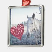 HORSE Valentijn hart Metalen Ornament (Links)