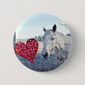 HORSE Valentijn hart Ronde Button 5,7 Cm (Voorkant)