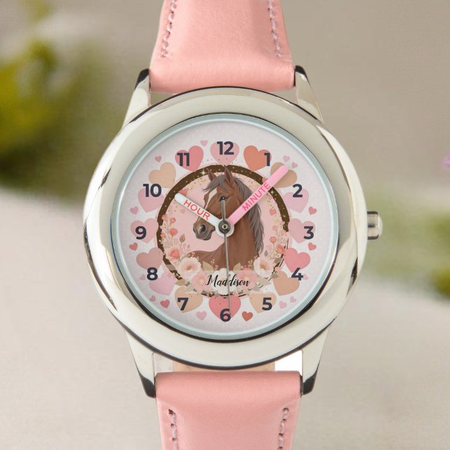 Horse Valentine Watch Horloge (Celebrate in style with this charming birthday invitation featuring a beautiful horse design. 
)