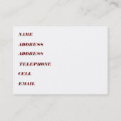 HORSE VISITEKAARTJE (Achterkant)