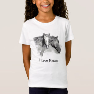 HORSE: VOORAF: LOVE HORSES: POTLOOD: MEISJES  T-SHIRT