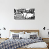 Horse Wall Art Zwart-wit Fotobommenwerper Canvas Afdruk (Insitu (Slaapkamer))
